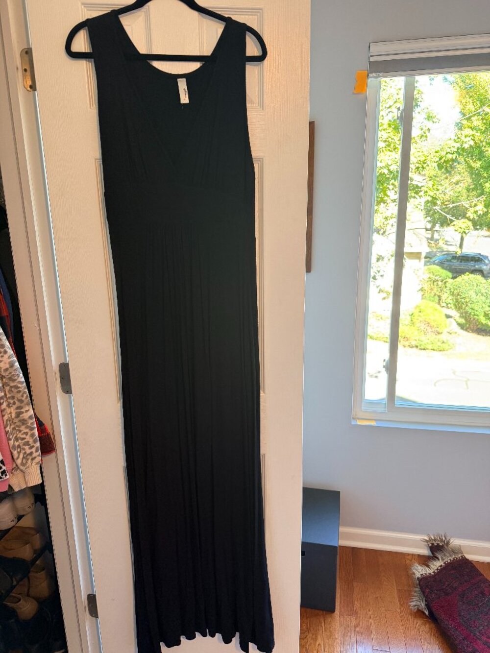 Black v-neck dress